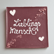 Handgemachte Schokoladentafel Die Vollmundige 66% Zartbitter Lieblingsmensch Geschenk, 80g