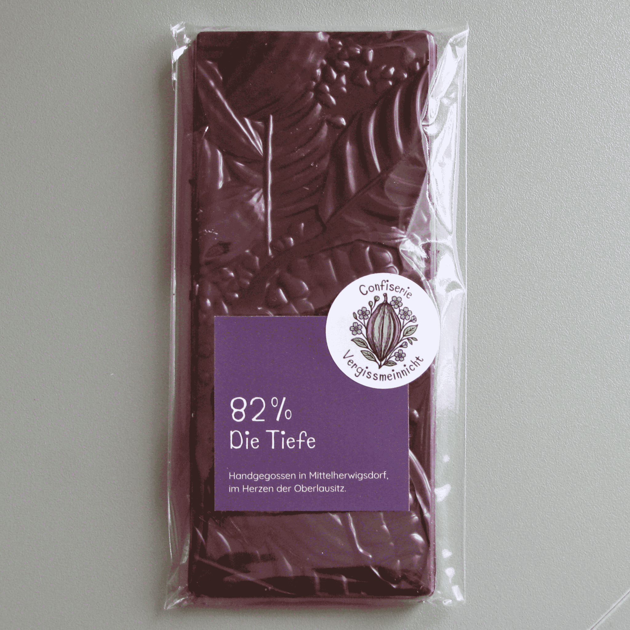 Handgemachte Single-Origin Schokoladentafel Die Tiefe 82% Kakao aus Kolumbien