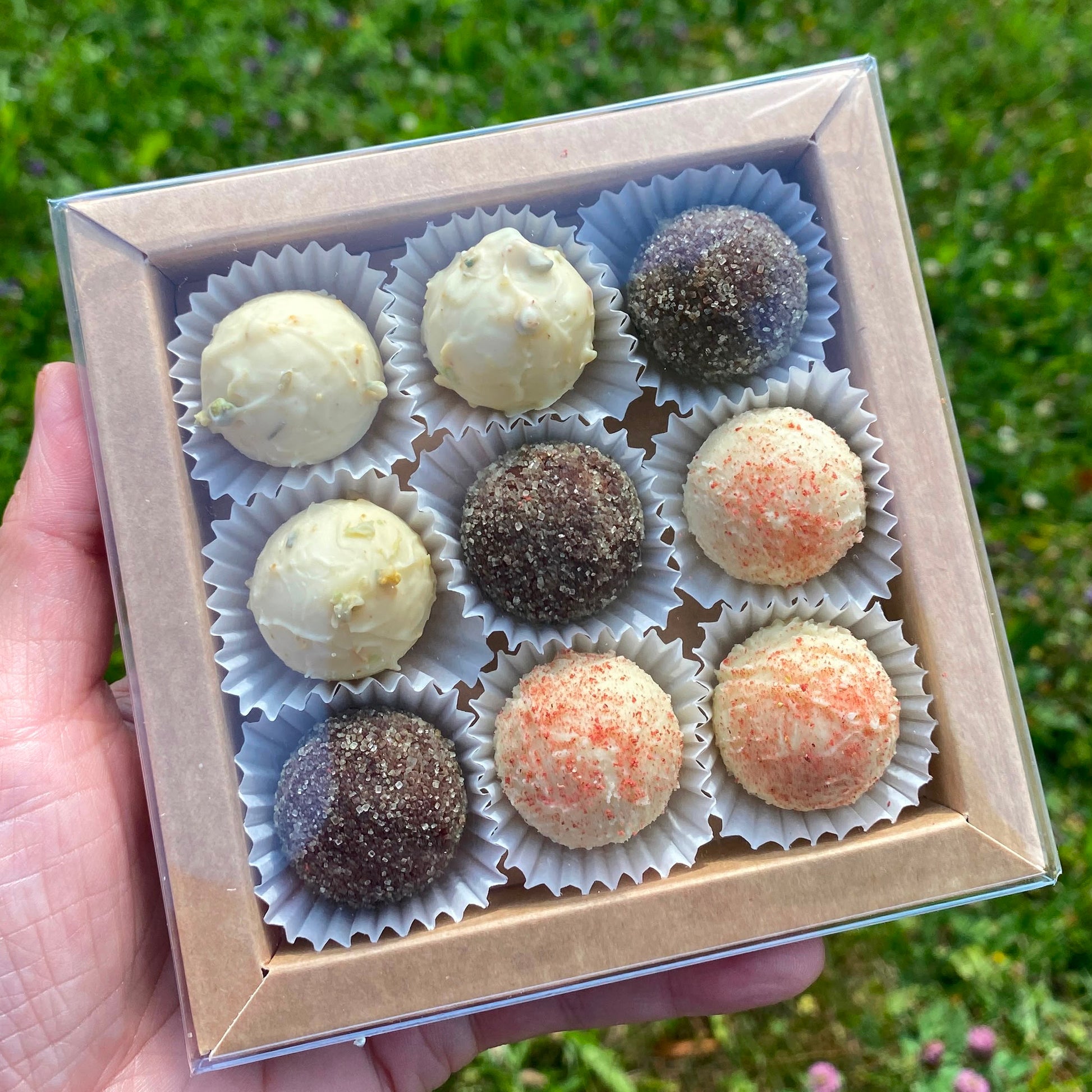 Frische Sommertrüffel, Handgemachte Trüffel, Confiserie Vergissmeinnicht, Mitbringsel Oberlausitz